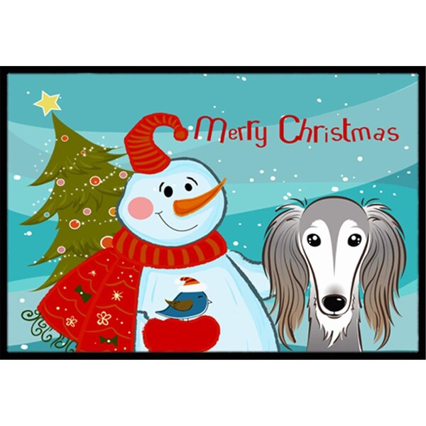 Jensendistributionservices Snowman With Saluki Indoor & Outdoor Mat, 24 x 36 in. MI2556865 - main